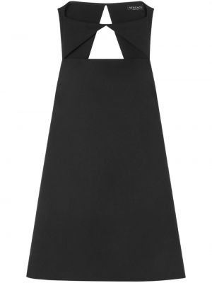 Koktejlkové šaty bez rukávov Versace čierna