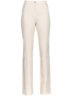 Pantalon droit en coton Pinko blanc