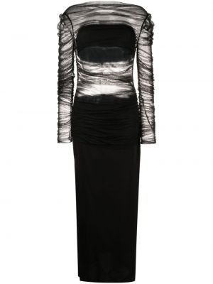 Κοκτέιλ φόρεμα με διαφανεια Christopher Esber μαύρο