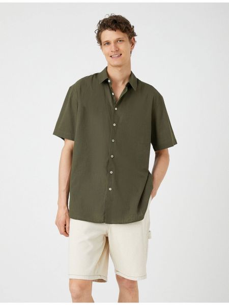 Βαμβακερό πουκάμισο με κουμπιά με κοντό μανίκι Koton