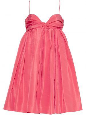 Μεταξωτή κοκτέιλ φόρεμα Adam Lippes ροζ