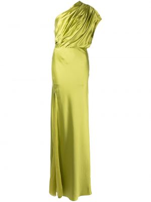 Asimetriškas vakarinė suknelė su iškirpta nugara Michelle Mason žalia
