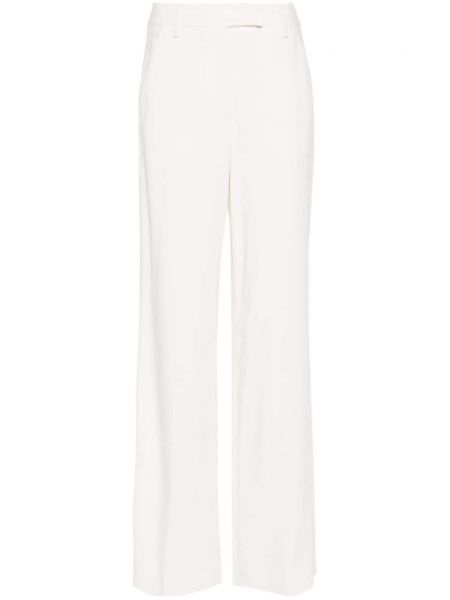 Krepové rovné kalhoty Lorena Antoniazzi bílé