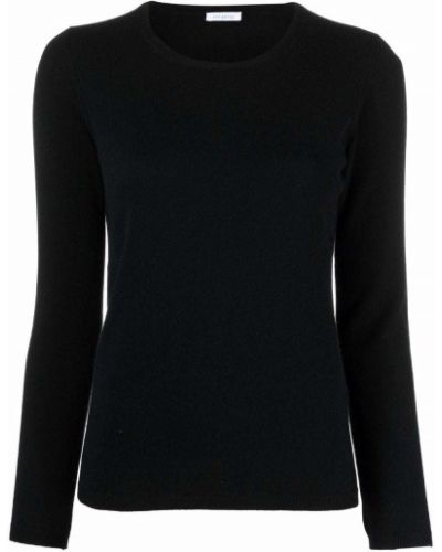 Jersey manga larga de tela jersey Malo negro