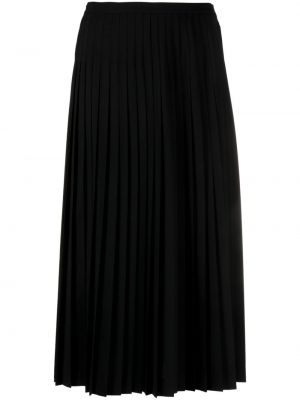 Plisovaná vlnená midi sukňa Alberta Ferretti čierna