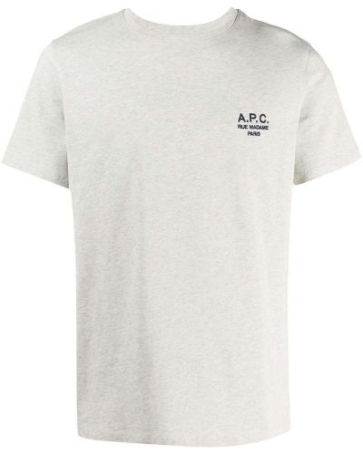 Camiseta con bordado A.p.c. gris