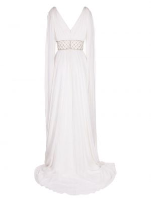 Jedwabna sukienka z kryształkami Jenny Packham biała