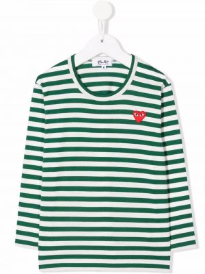 T-shirt med hjärtmönster för tjejer Comme Des Garcons Play Kids vit