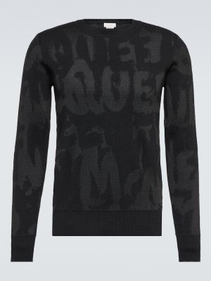 Вълнен пуловер Alexander Mcqueen черно