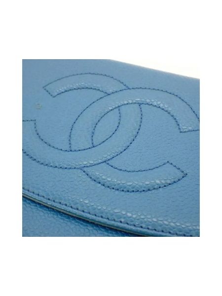 Cartera de cuero Chanel Vintage azul