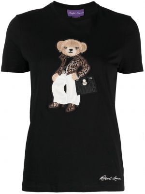 T-shirt aus baumwoll Ralph Lauren Collection schwarz