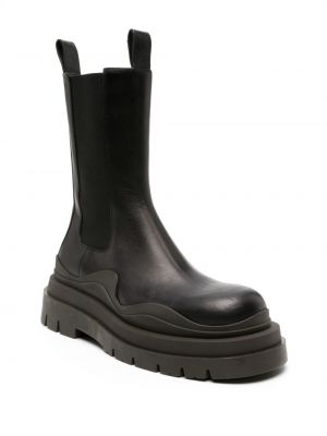 Ankle boots skórzane Bottega Veneta Pre-owned czarne