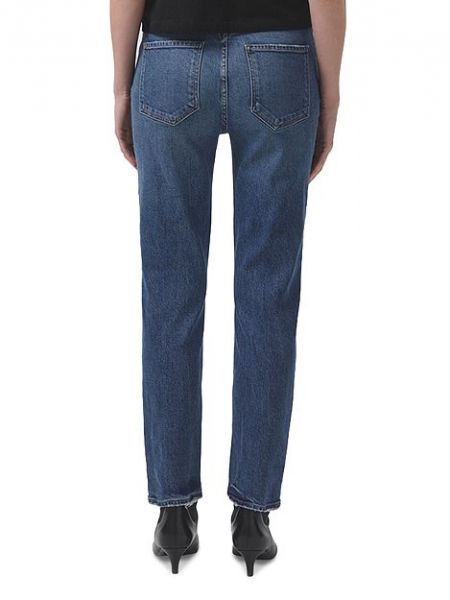 Прямые джинсы с высокой талией Agolde синие