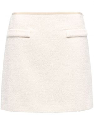 Φούστα mini tweed Miu Miu λευκό