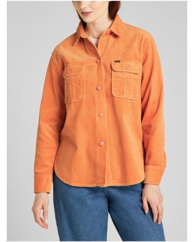 Manšestrová košile Lee oranžová