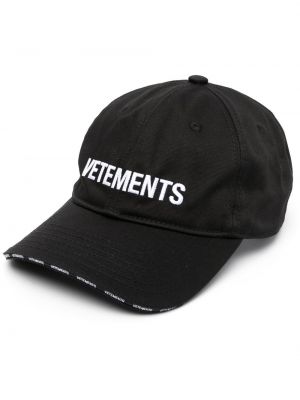 Raštuotas kepurė su snapeliu Vetements juoda