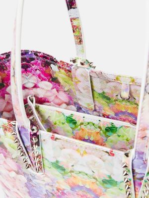 Usnjena nakupovalna torba s cvetličnim vzorcem Christian Louboutin