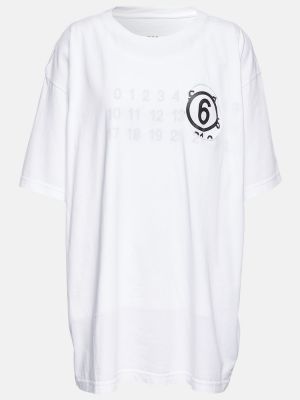 Camiseta de algodón Mm6 Maison Margiela blanco