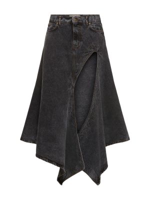 Asimetriškas džinsinis sijonas Y Project juoda
