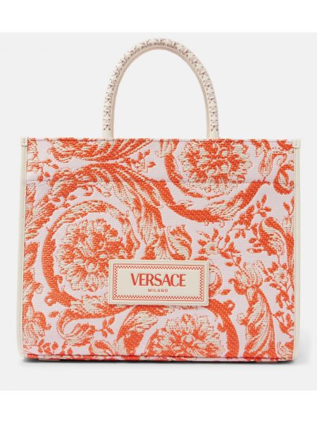 Lær store poser Versace oransje