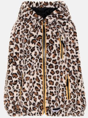 Chemise à capuche à imprimé à imprimé léopard Miu Miu marron