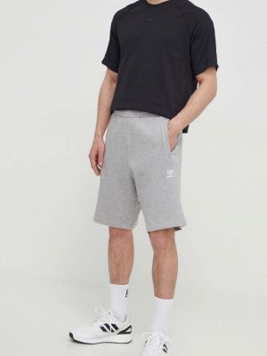 Pamučne kratke hlače s melange uzorkom Adidas Originals siva