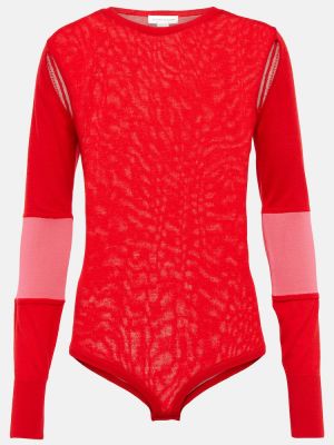 Sweter wełniany Victoria Beckham czerwony
