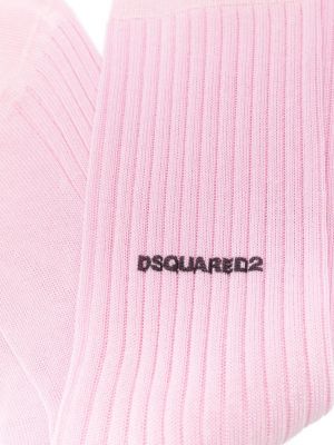 Chaussettes en coton à imprimé Dsquared2 rose