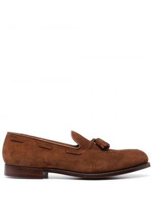 Pantofi loafer din piele de căprioară Crockett & Jones maro
