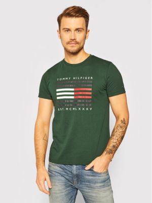 Priliehavé tričko Tommy Hilfiger zelená