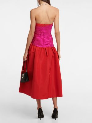 Jedwabna sukienka długa Carolina Herrera czerwona