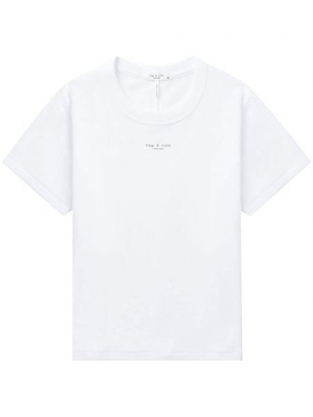Koszulka bawełniana z nadrukiem Rag & Bone biała