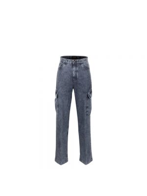 Niebieskie proste jeansy Moorer