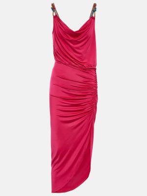 Платье миди с бисером Veronica Beard розовое