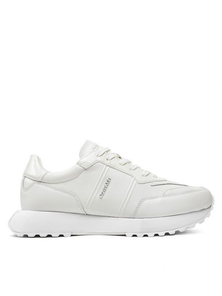 Pantofi sport jos cu șireturi din dantelă Calvin Klein alb
