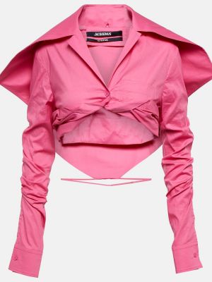 Hemd aus baumwoll Jacquemus pink