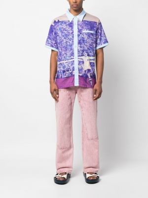 Košile s potiskem Kidsuper fialová