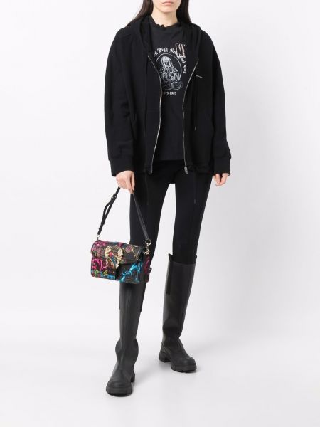 Bolsa de hombro con estampado Versace Jeans Couture negro