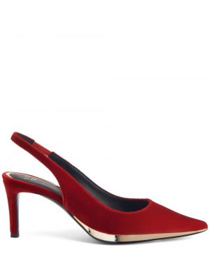 Pantofi cu toc de catifea Giuseppe Zanotti roșu