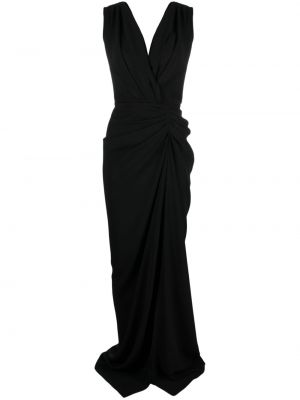 Krepové večerné šaty Rhea Costa čierna