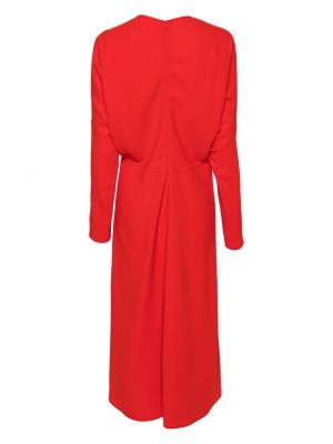 Sukienka midi drapowana Victoria Beckham czerwona