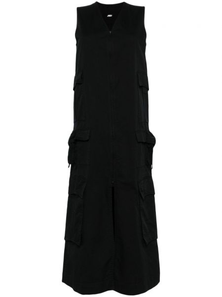 Βαμβακερή μίντι φόρεμα Jnby μαύρο
