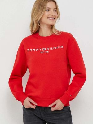 Bluza z nadrukiem Tommy Hilfiger czerwona
