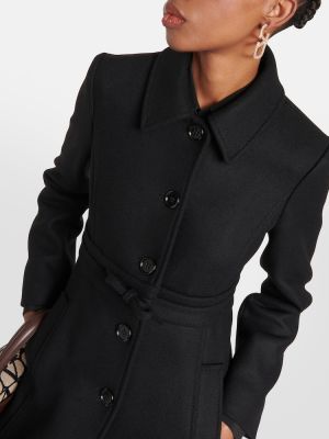 Vlněný krátký kabát Redvalentino černý