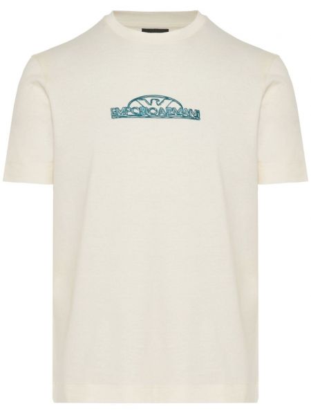 T-shirt brodé Emporio Armani blanc