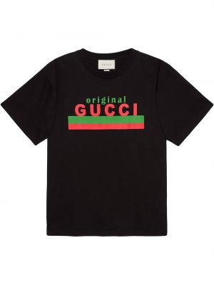 Camiseta con estampado Gucci negro