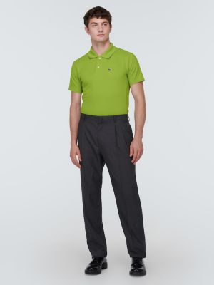 Kokvilnas polo krekls Comme Des Garçons Shirt zaļš