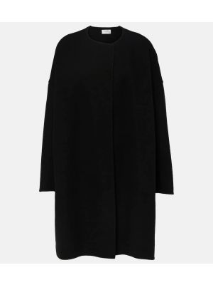 Oversized μάλλινο παλτό The Row μαύρο