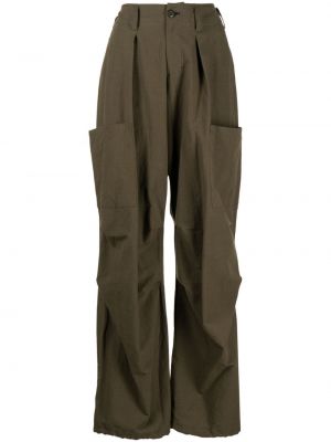 Plisované cargo kalhoty relaxed fit Yohji Yamamoto