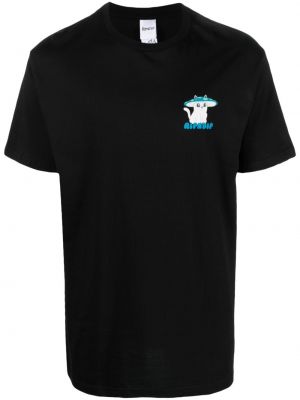 Bavlněné tričko s potiskem Ripndip černé